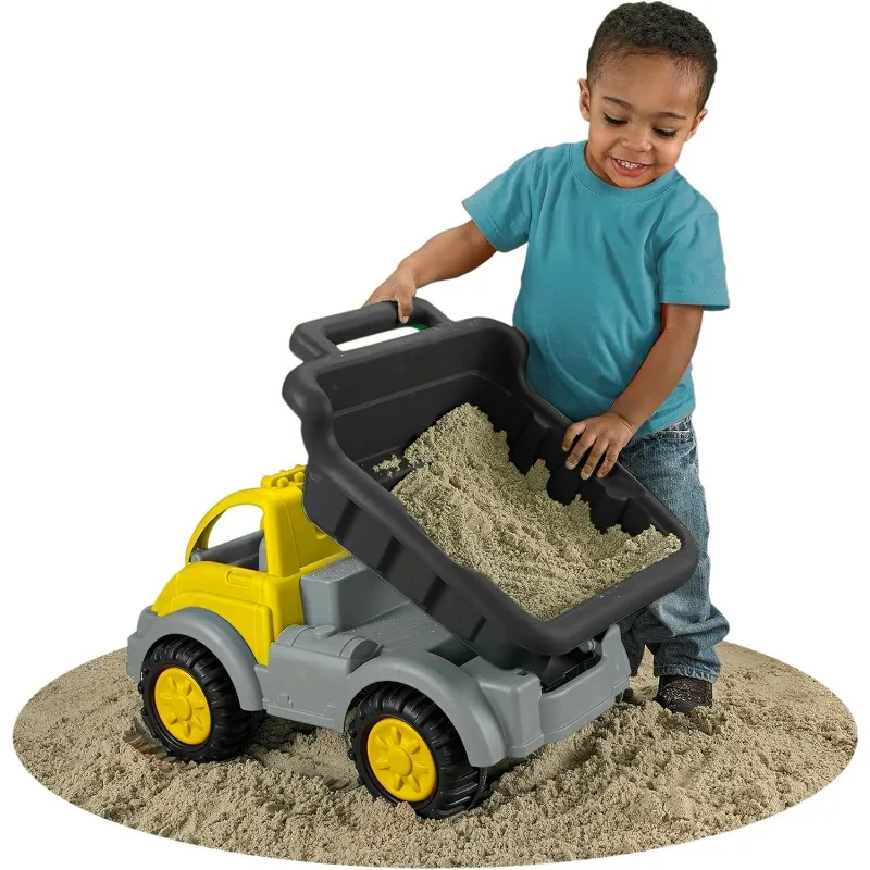 

American Plastic Toys Kids Gigantic Dump Truck, Made In USA, Tilting Dump Bed, Knobby Wheels, & Metal Axles Fit for Indoors