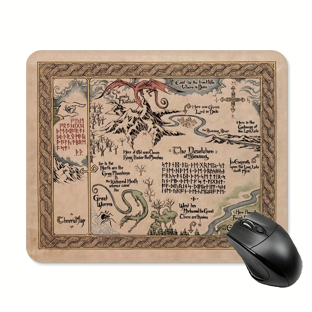 Vintage Map Rubber Mouse Pad Thick Non-Slip Base Computer Mouse Mat Desk Carpet Office Accessories Keyboard Pad Gamepad Home
