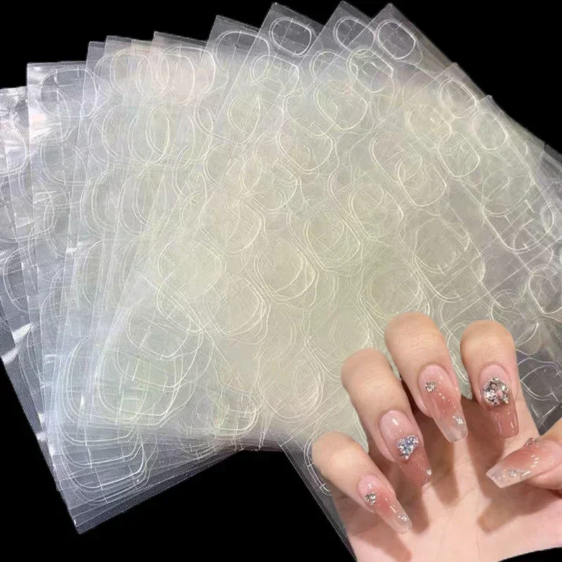 10pack Transparent False Jelly Nail Tips Sticker Double Side Gel Nail Glue for Press On Nails Self-Adhesive False Manicure Decal