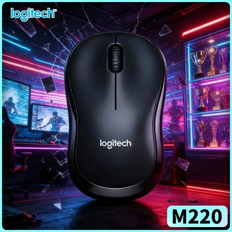 Logitech M220 Quiet Mouse Streamlined Shape 2.4GHz Stable Connection 18-Month Battery Office Home Daily Routine Accessory