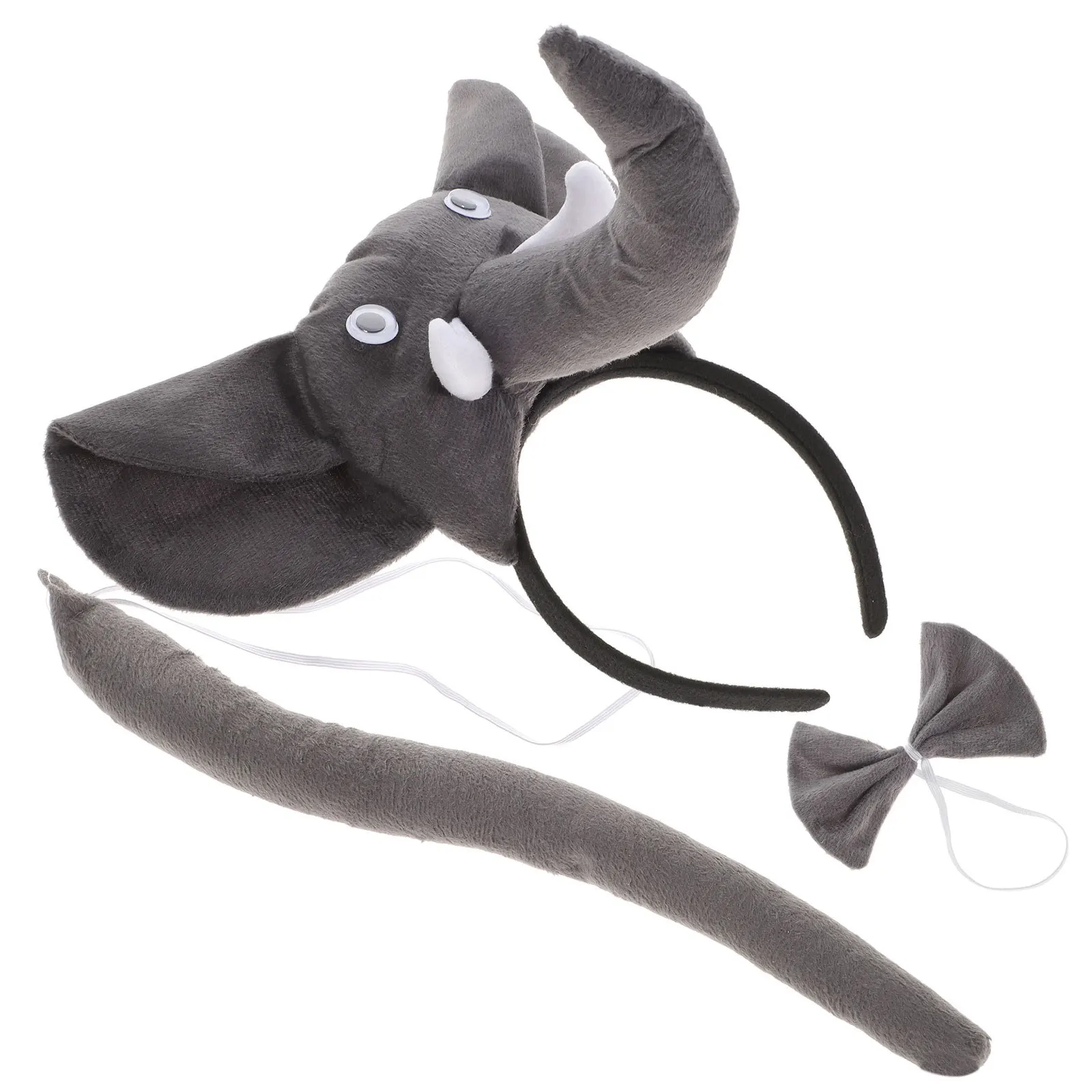 1Set Elephant Costume Kit Funny Elephant Ear Headdress Party Supplies Cosplay Props Festival Carnival Decor Accessories