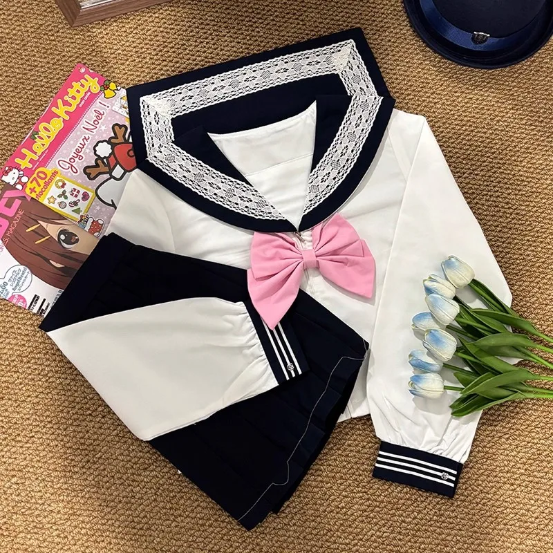 Spitze Matrosenanzug Hohe Qualität JK Uniform Set Lange/Kurzarm Seifuku Japanische Koreanische Rolle Spielen Schule Student Kleidung cosplay