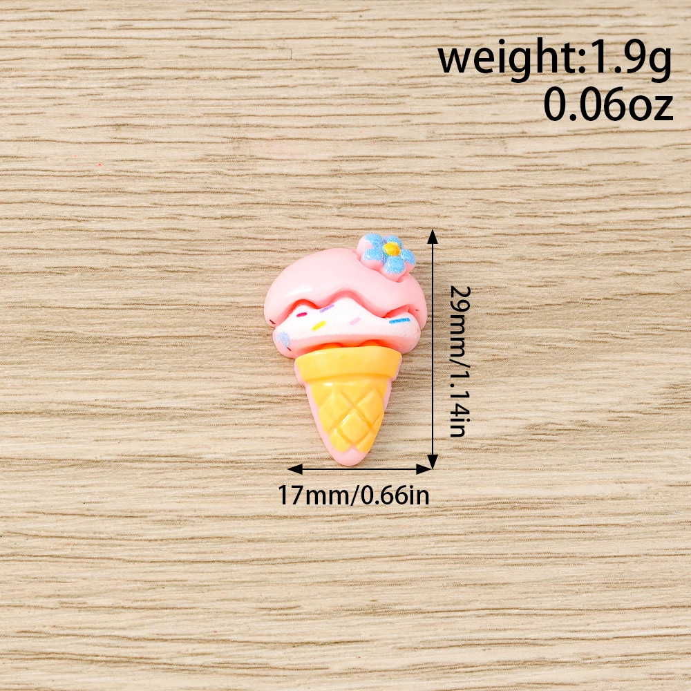 Tusember 15 Stück süße Harz-Cabochons mit flacher Rückseite, Cartoon-Simulation, Eiscreme-Anhänger für DIY-Telefonhülle, Dekor, handgefertigtes Handwerk, Kinderspielzeug – Detail 1