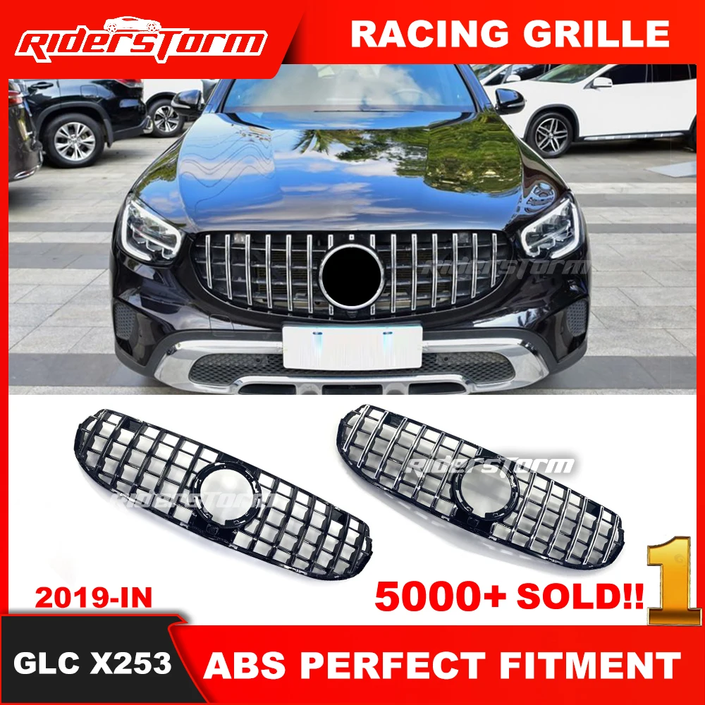 

2020+ GLC class x253 Front Bumper Grille For mercede GLC260 260L ABS x253 Grill W253 Panamericana Grille For x253 Off road Model