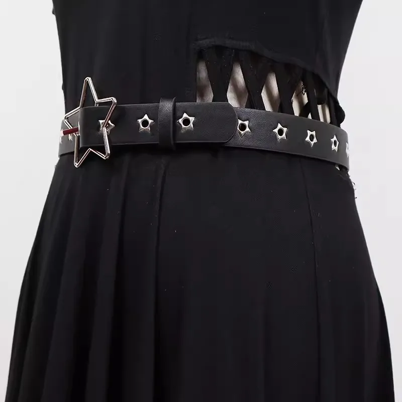 Women's Fashion PU Leather Star Buckle Cummerbunds Female Dress Corsets Waistband Belts Decoration Wide Belt R227