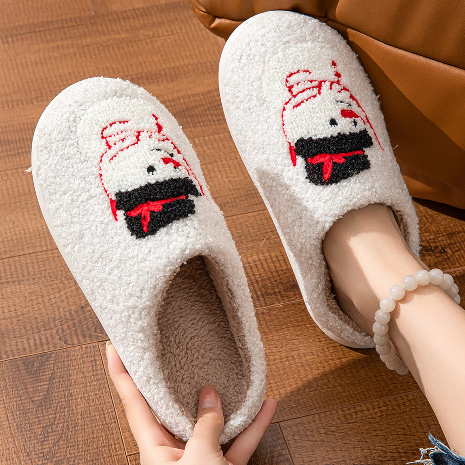 Christmas Snowman Couple Slippers Winter Plush Fashion Women Slippers Warm Slipper Fashion Cozy Shoes Bedroom Home Cotton Shoes