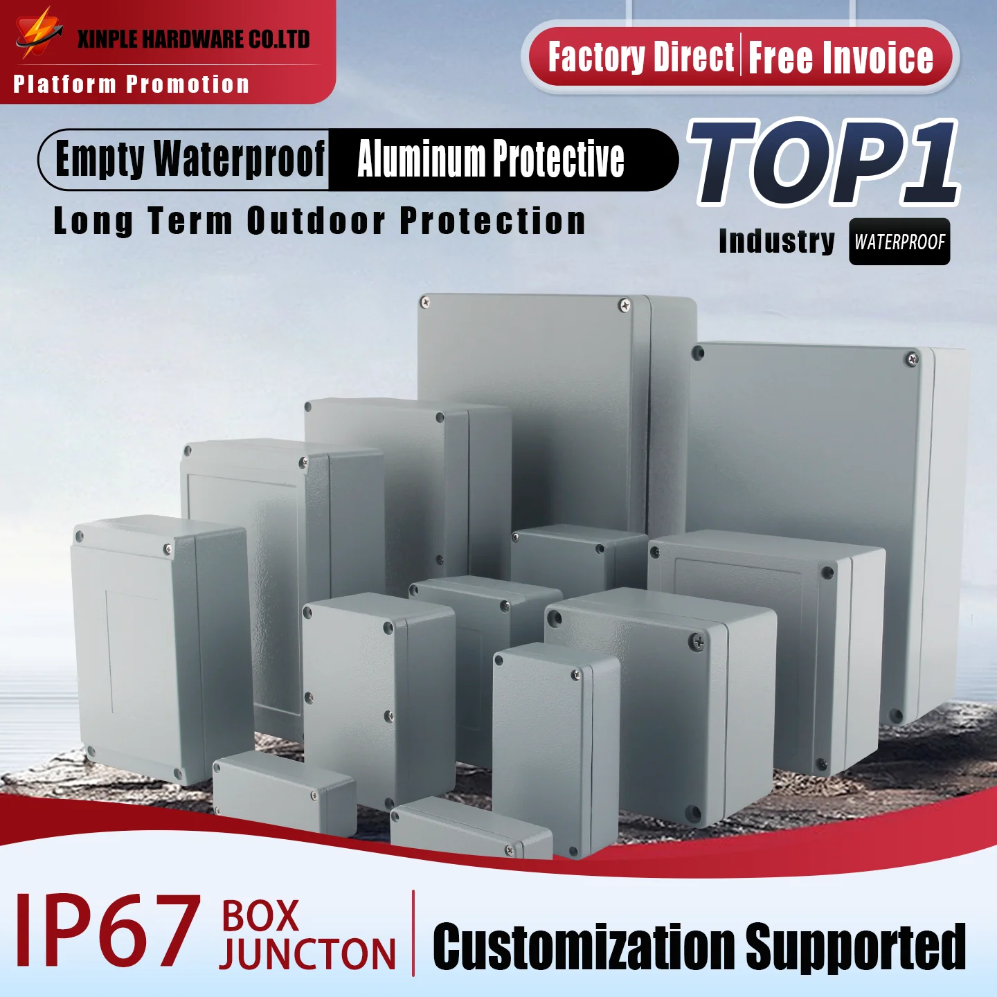 

Новый дизайн IP67 литой алюминиевый водонепроницаемый корпус открытый электронный проект распределительная коробка герметичный клеммный корпус для электроники