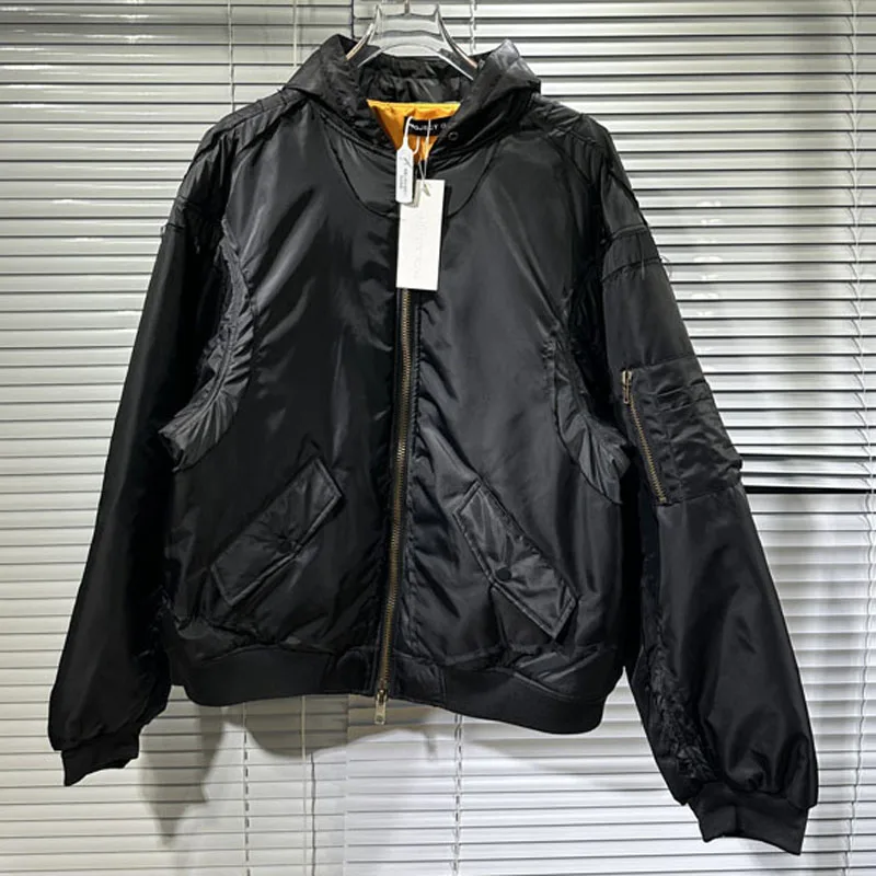 

New Street Trend Project G/R Jacket High-quality Multi-pocket Overcoat Fashionable Patchwork Cotton-padded Jackets