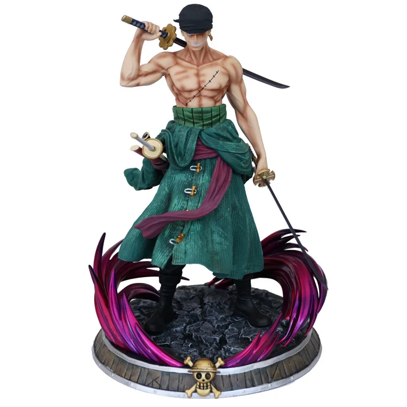 25 Cm One Piece Anime Figure Gk Santoru Roronoa Zoro Double Head PVC Anime Action Figure Collectible Model Children's Toy Gift