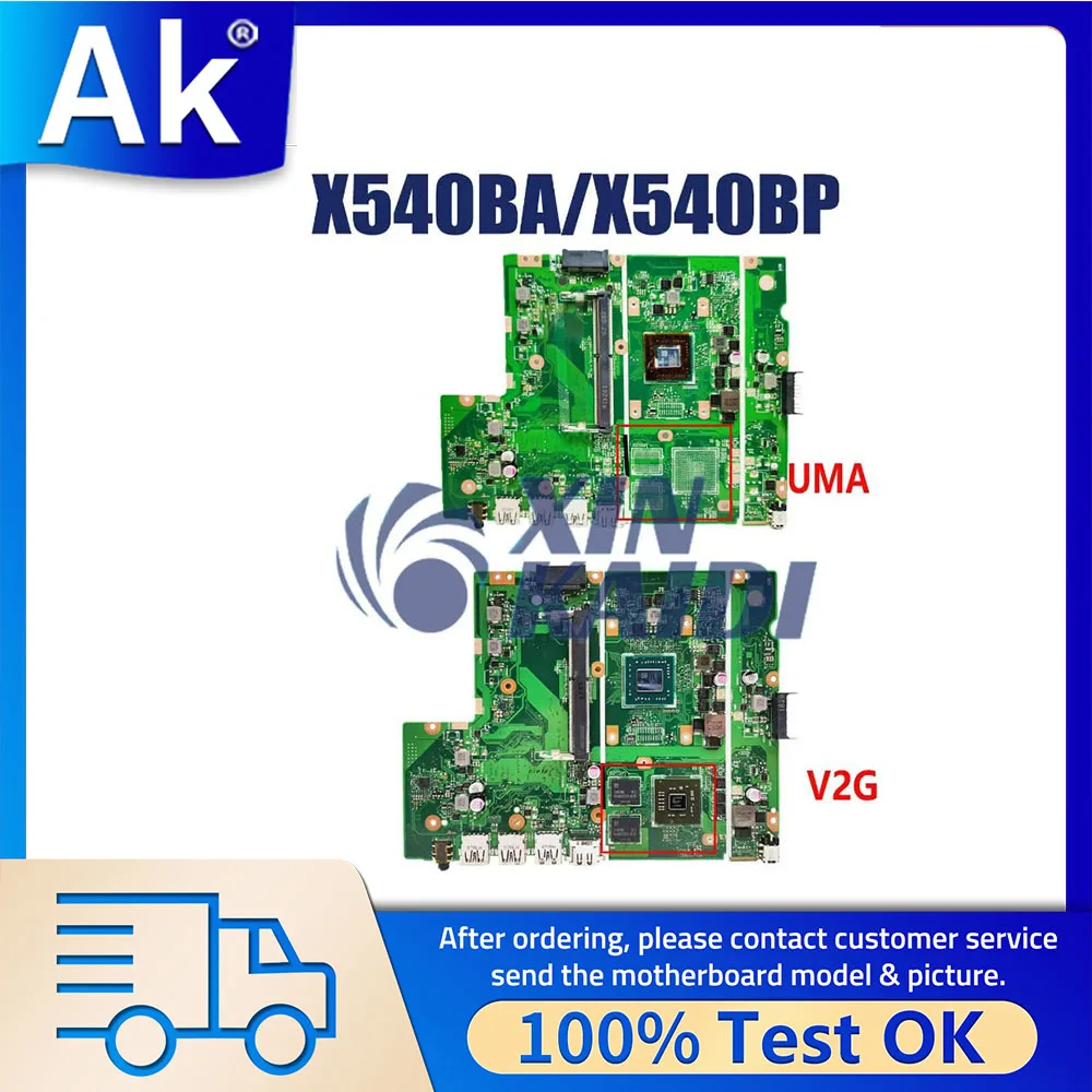 

Материнская плата для ноутбука X540 X540BP X540BA A540B с процессором E2 A4 A6 A9 100% ТЕСТ ОК