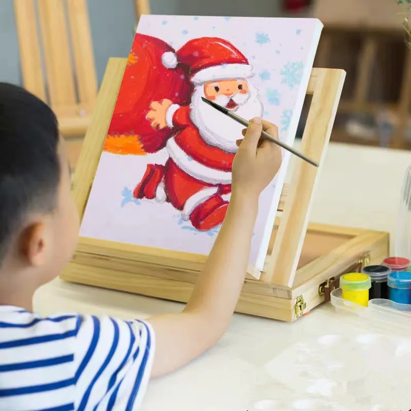 

Multifunction Painting Easel Box Artist Desk Easel Portable Miniature Desk Light Weight Folding Easel For Storage During Trips