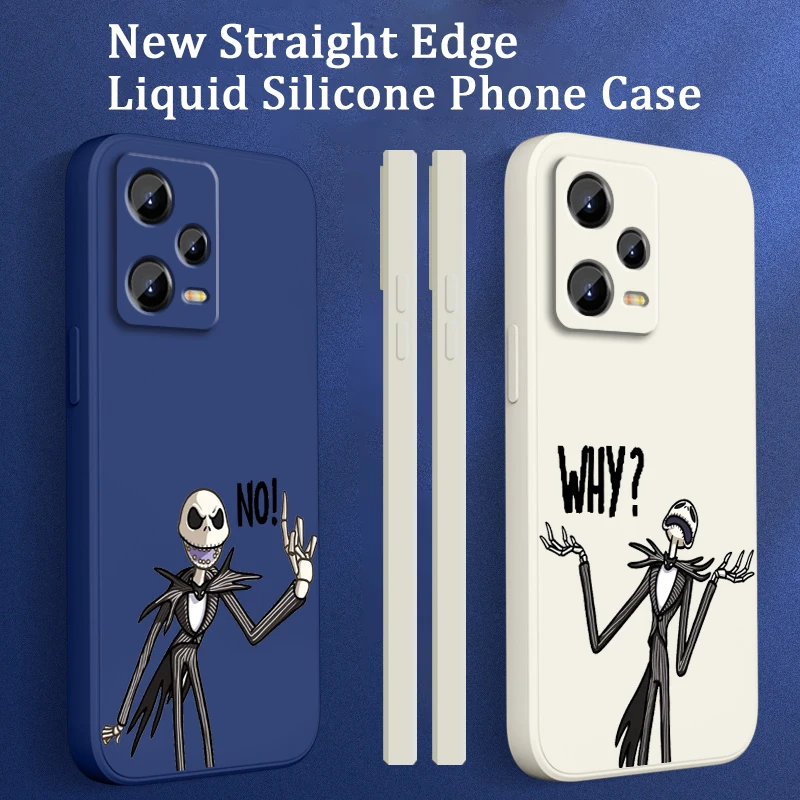 Jack Skeleton Cartoon Liquid Left Rope For Xiaomi Redmi Note 13 12 12S 12R 11 11T 11S 10 10S Pro Plus 5G Back Phone Case image 2