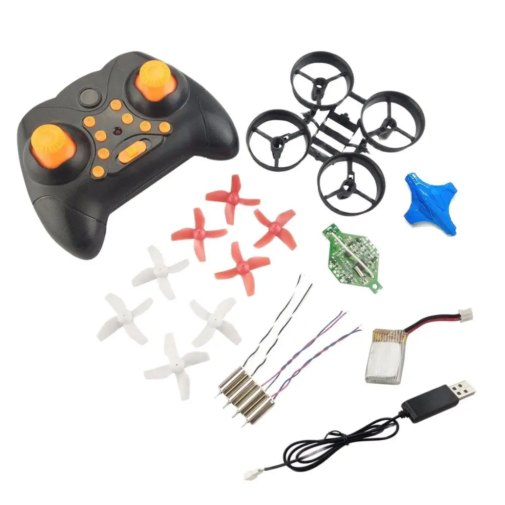 Kit de piezas de cuadricóptero RC DIY: motores de marco Eachine E010/JJRC H36 batería de receptor 2,4G-componentes de actualización y reparación de Mini drones