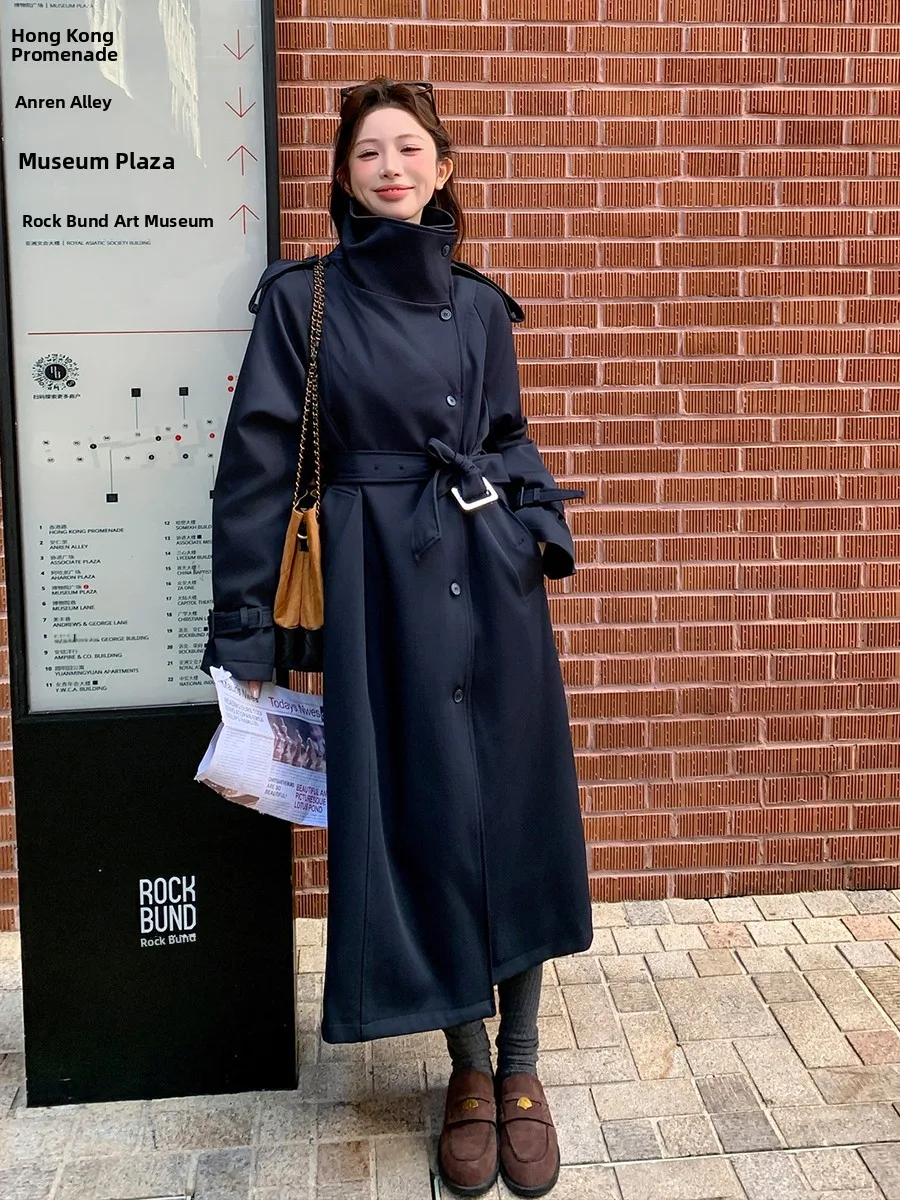 

Sli Winter Women's down Jaet 90% White Du down Waist-Cinching Stand Collar Coat Long Sve Warm Thiened Outerwear