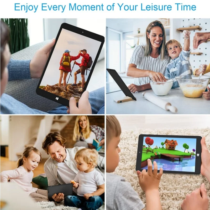 تابلت Windows 10 محمول 8 بوصة 64 بت Z8300 2GB + 32GB رباعي النواة للمكتب عالي الأداء 1280*800 IPS كاميرا مزدوجة