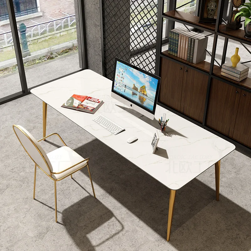 

Nordic marble desk simple modern home company negotiation table study designer rectangular desk