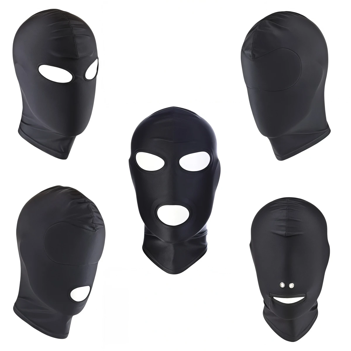 

Black Unisex Elasticity Balaclava Cap Full Face Mask Standard Seamless Bondage Hood for Cosplay Party Mask Hat Tactical CS Games