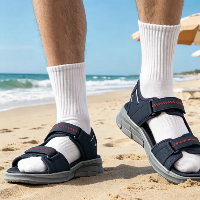 Skechers Men Sandals, Outdoor Non-slip Comfort Summer Beach Shoes 237286-NVGY