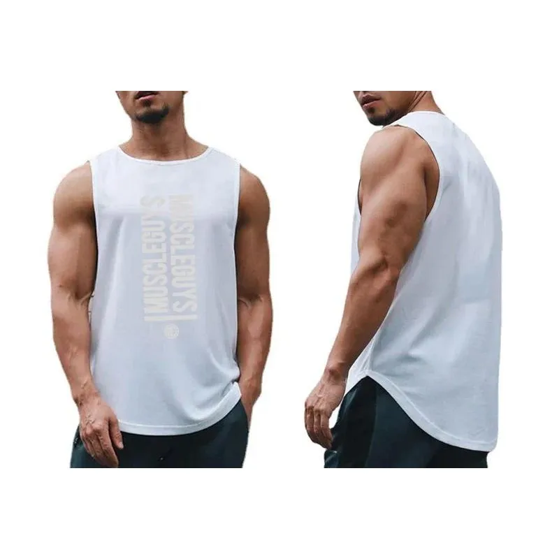 

Muscleguys Gym Sports Men Summer Quick-drying Running Basketball Mesh Bodybuilding Fitness Workout Sleeveless Shirt