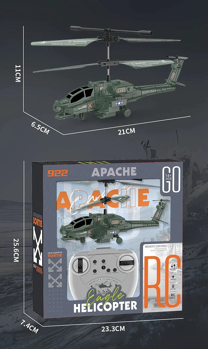 New Apache Remote-Controlled Helicopter Flying With Gyroscope Drop Resistant Armed Toy Model Children's Toy Helicopter Gifts