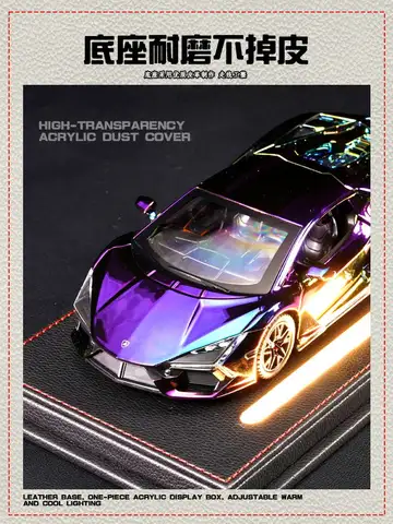 Transparent akrylmodelldisplay med justerbart omgivningsljus, dammtät förvaringslåda för 1/24 och 1/32 Hot Wheels 8 best sales förvaring av hot wheels - №7