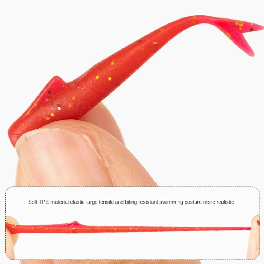 15 قطعة اكسسوارات الصيد TPE الصيد السحر الناعم 4 سنتيمتر 6 ألوان الصيد تهزهز إغراء العائمة أسماك الطعوم لوازم الصيد #5