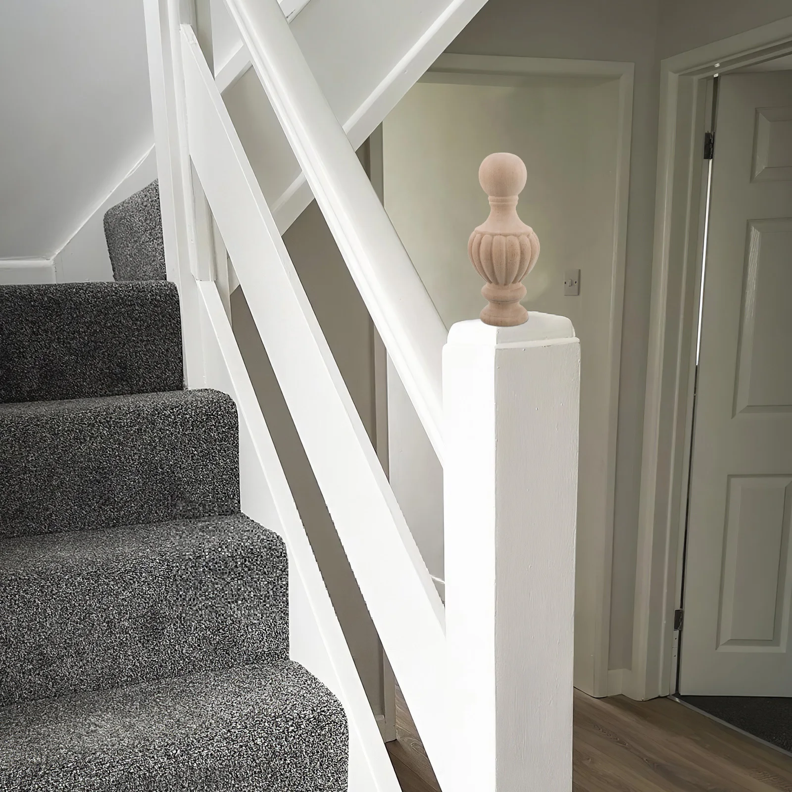 

Wooden Finial 9.43 Inch Unfinished Vase-Shaped Carved Tip For Bed Posts Stair Railings Curtain Rod Ends Diy Craft