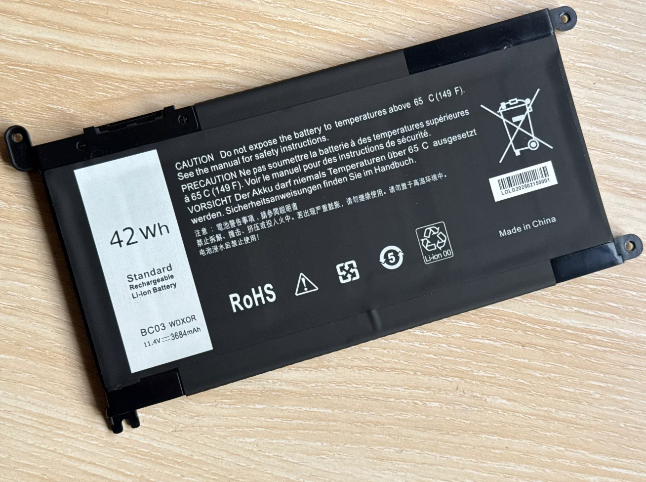42Wh WDX0R laptop battery For Dell Inspiron 15 5584 5570 5575 7570 7580 17 5765 5767 5770 5775 11.4v P58F P69G P75F P66F 3CRH3