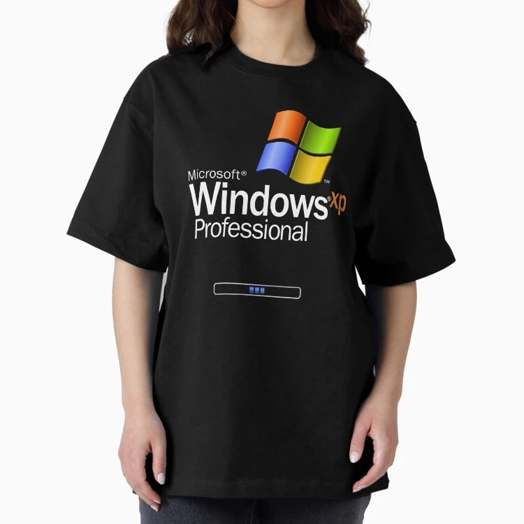 Retro Windows XP LOGO Professional Vintage Computer Graphic Print Unisex T-Shirt Oversized Streetwear Y2K Aesthetic