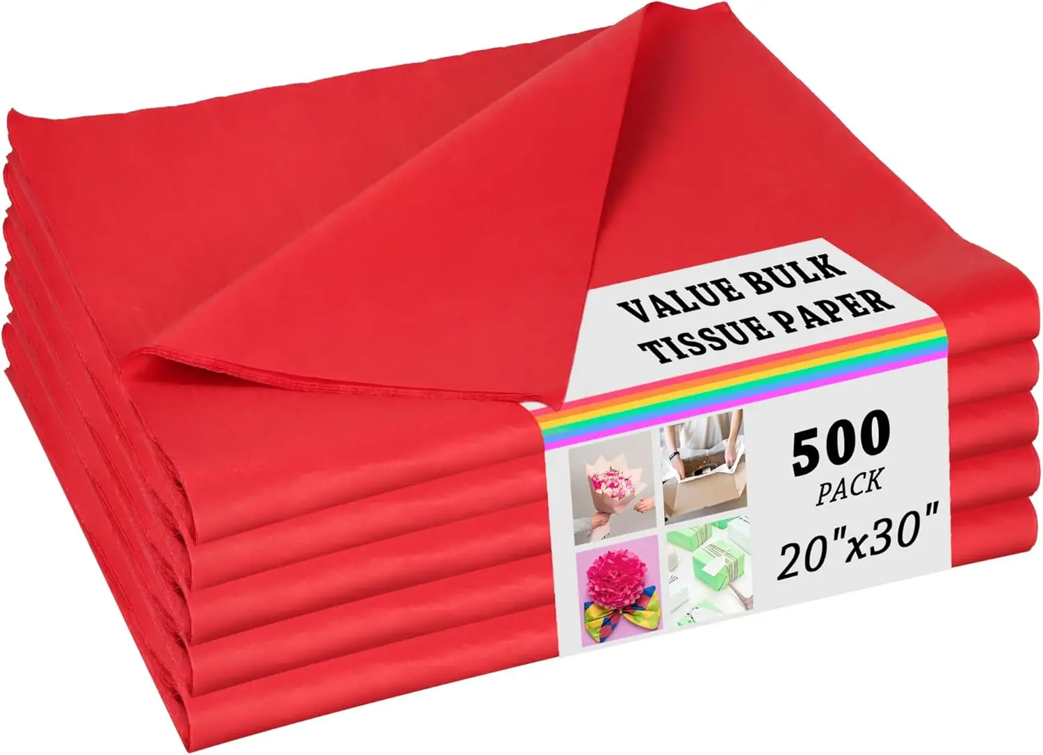 

Red Tissue Paper for Gift Bags 500 Sheets 20x30 Inch Bulk Wrapping Tissues for Crafts DIY Filler Birthday Wedding