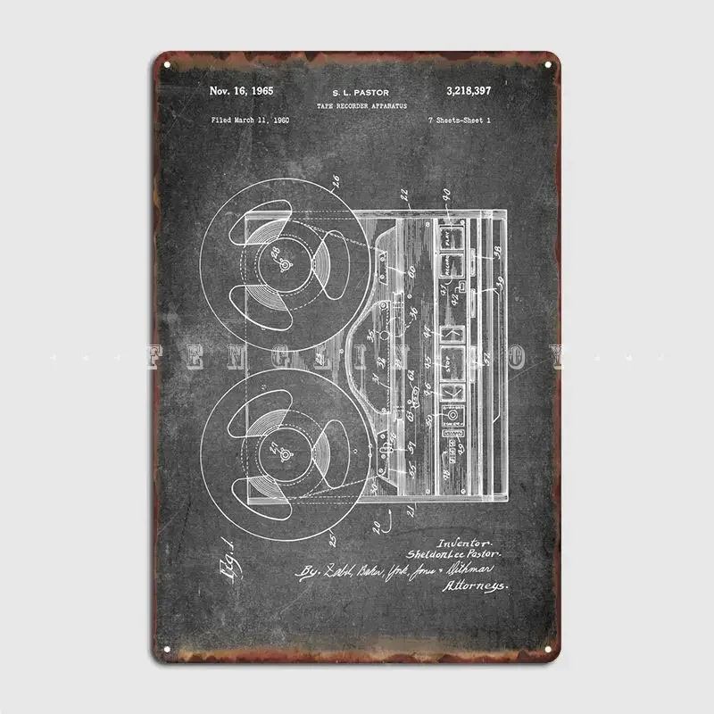 Tape Recorder Poster Metal Plaque Club Home Garage Club Vintage Wall Decor Tin Sign Posters