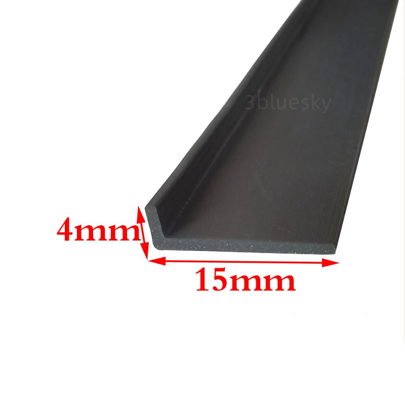 Custom EPDM Rubber L Strip Angle Corner Protecor Edge Encloser Shield Collision Avoidance Gasket  4x15mm Black