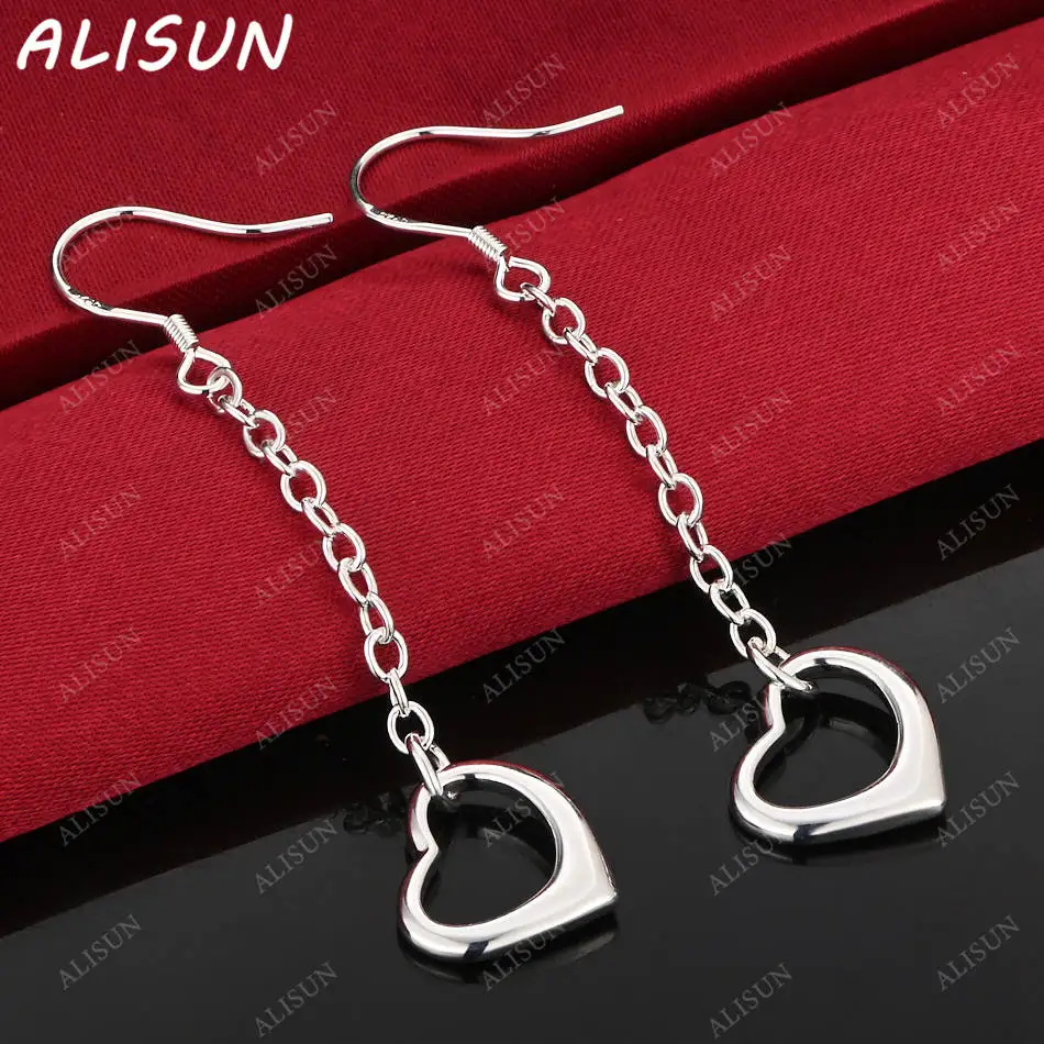 

ALISUN 925 Sterling Silver Hearts Earrings Drop Earrings Charm Trend Birthday Gifts Fashion Party Fine Jewelry