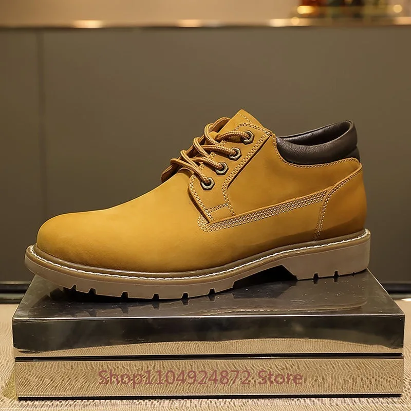 

Мужские повседневные ботинки в британском стиле из натуральной кожи, высокие, челси, для мотоциклов, для активного отдыха, водонепроницаемые