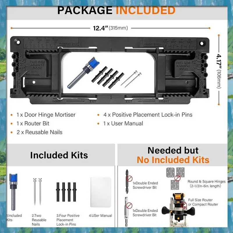مجموعة أدوات تركيب المفصلات - باب تهزهز النجارة البلاستيكي لقالب المفصلي، وفتاحة الشق، والمحدد السريع - #6