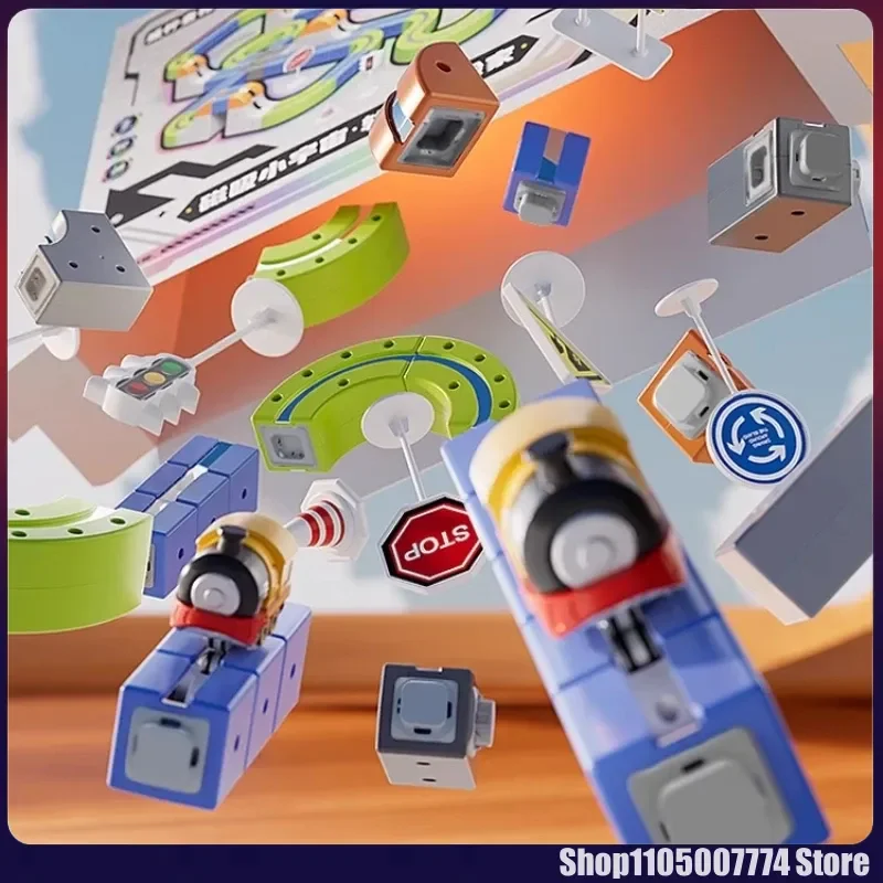 Coche magnético STEM Racing Car Rail Track Set 2025 - Tren motorizado Montessori y laberinto por gravedad, juguete, regalo educativo para niños