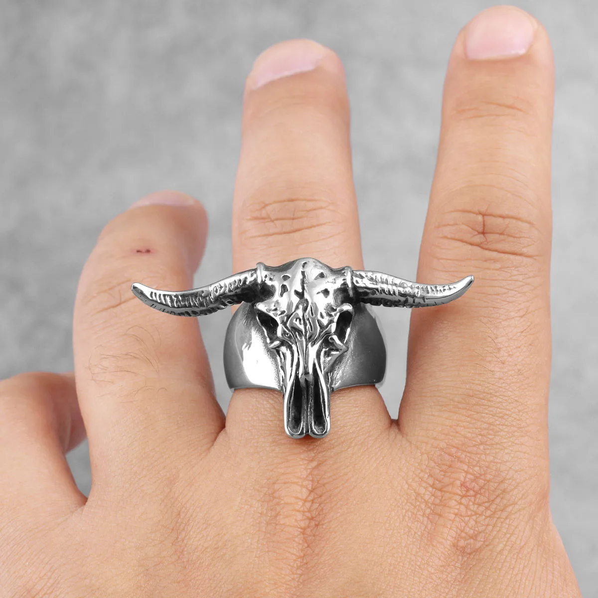 الشيطان رام الحمل الأغنام الجمجمة الفولاذ المقاوم للصدأ خواتم رجالي فاسق خمر للذكور صديقها السائق مجوهرات الإبداع هدية بالجملة