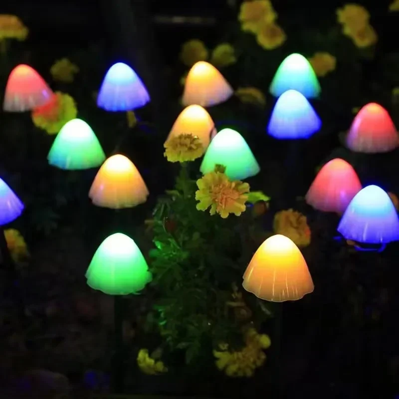 10-50 leds Solar LED Ground Insert Mushroom Light String Festival Outdoor Courtyard Waterproof Landscape Decor Garden Lawn Lamp