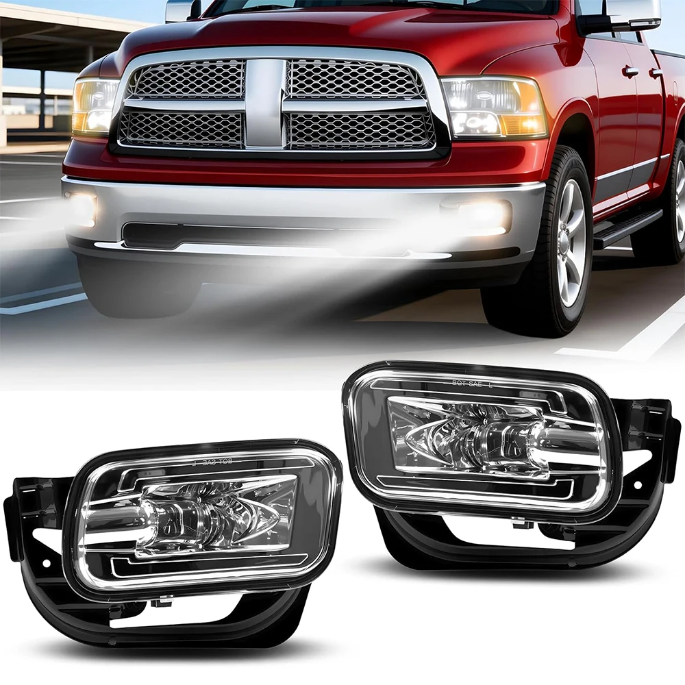 

Светодиодные противотуманные фары для Dodge Ram 1500 2009-2012 годов и передние противотуманные фары в сборе для RAM 2500 3500 2012-2018 годов