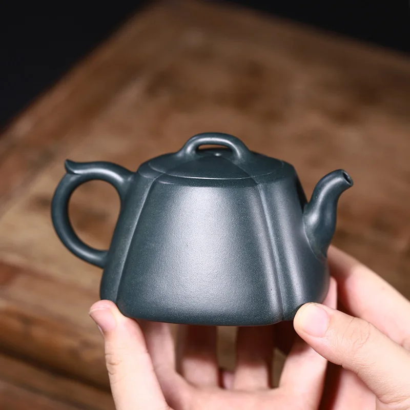 Dropshipping Yixing Pure Handmade Raw Ore Purple Clay Pot With Ribbed Base High-End Tea Set