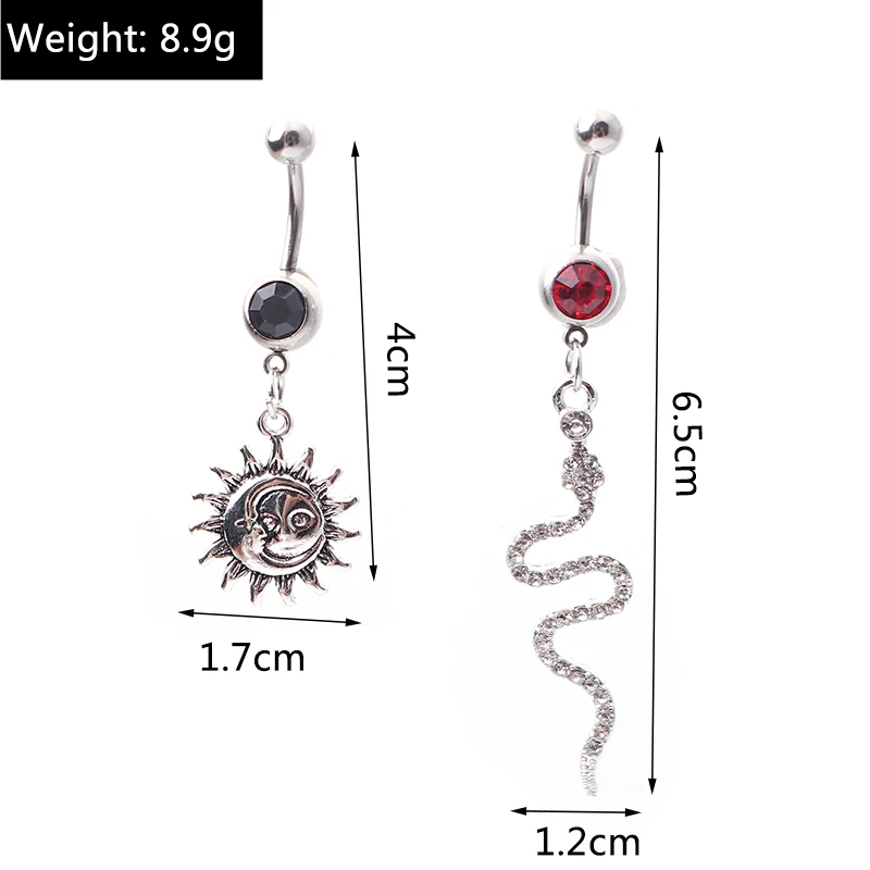 Aihua Steampunk schwarz hohl Kreuz baumeln Nabel Ring chirurgischen Stahl Bauchnabel Ring Gothic Piercing Ombligo Oreja Körpers chmuck – Detail 34