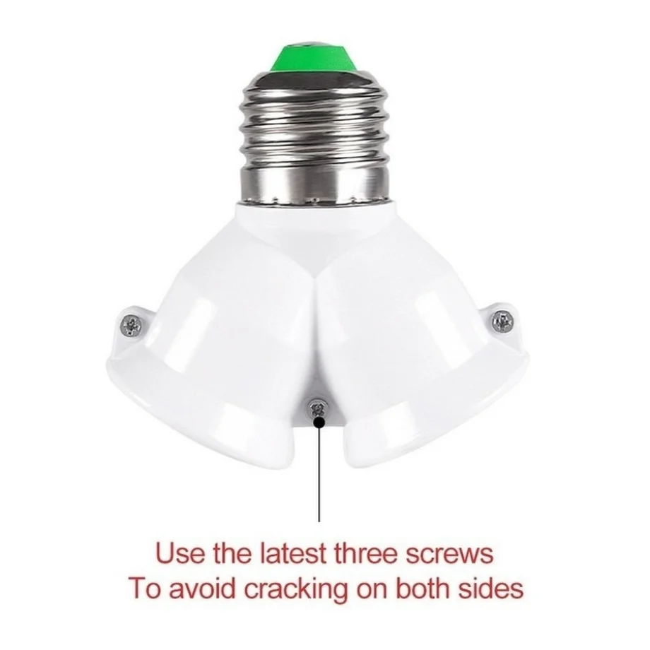 YzzKoo Screw E27 LED Base Light Lamp Bulb Socket E27 to 2-E27 Splitter Adapter Lamp Holder E27 Socket Bulb Holder