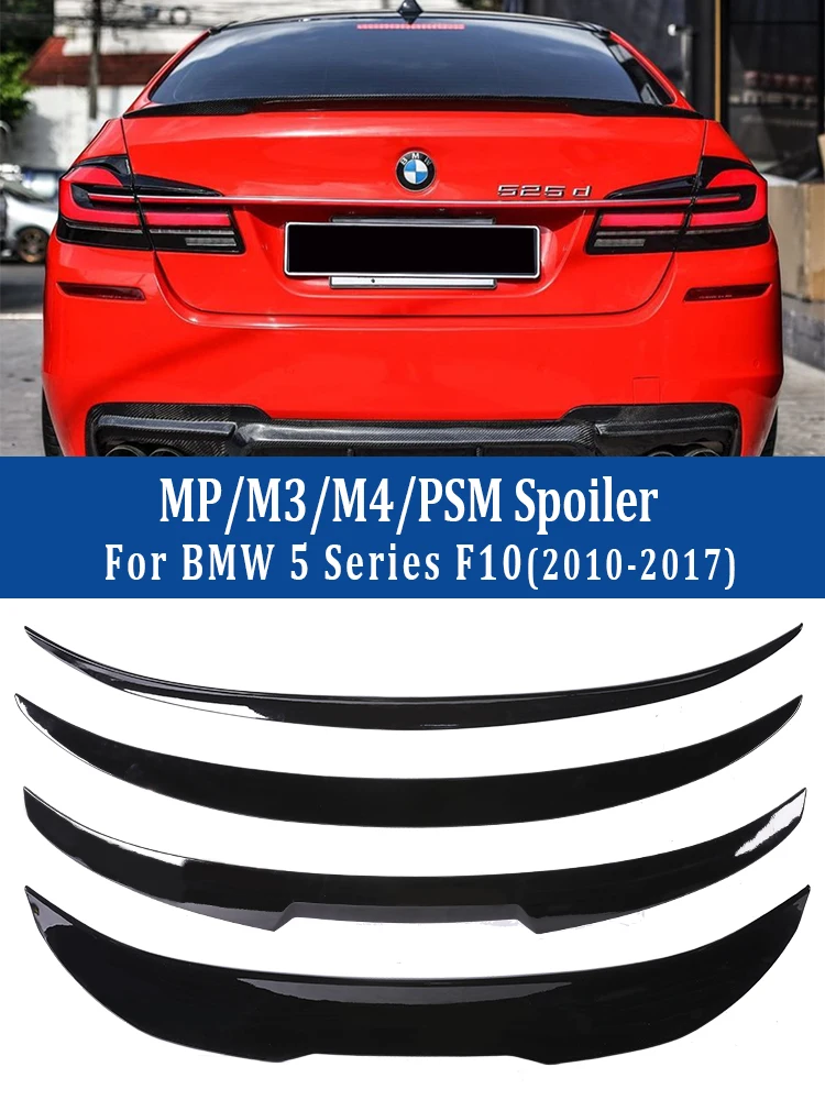 

Carbon Fiber Rear Bumper Trunk Lip Wing Tail for BMW 5 Series F10 F11 F18 2010-2017 M4 M5 MP Style Roof Spoiler Kit Gloss Black