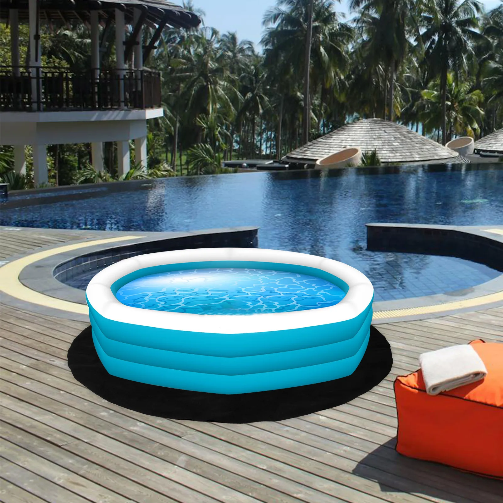 

Hot Tub Protective Mat Non-Slip Felt Pad Round Rug Small Cream Shock-Absorbing Multipurpose Use Outdoor Bbq Hot Tub