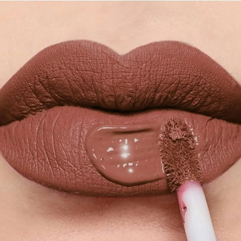 Matte Nude Lip Gloss 9 Colors Velvet Waterproof Long Lasting Non-stick Cup Liquid Lipstick Pigment Sexy Lip Makeup Cosmetics