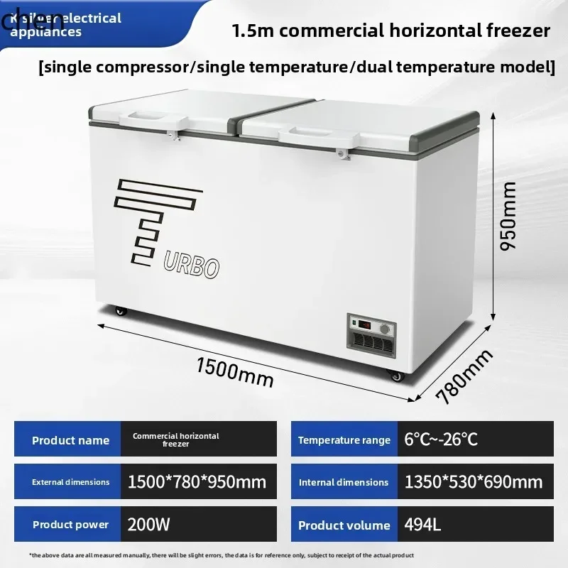 Vetrina per supermercato con congelatore congelato e fresco per frigorifero orizzontale commerciale di grande capacità ZZZML