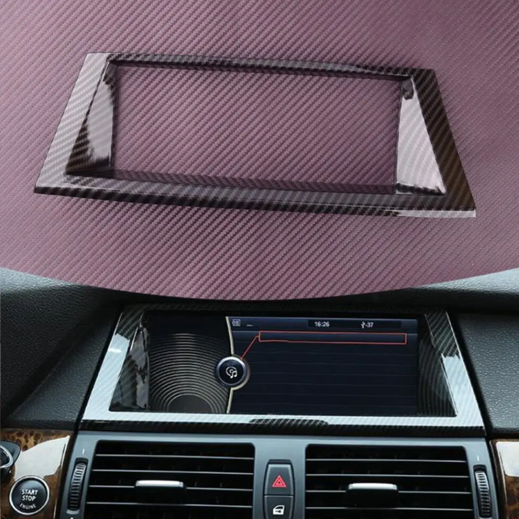 Carbon Fiber Style ABS Car GPS Navigation Panel Cover Trim Waterproof Fit for BMW X5 E70 X6 E71 2013 2012 2011 2010 2009 2008