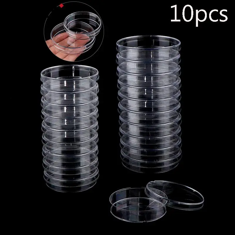 10Pcs 70mm Polystyrene Sterile Petri Dishes Bacteria Culture Dish For Laboratory Medical Biological Scientific Supplies