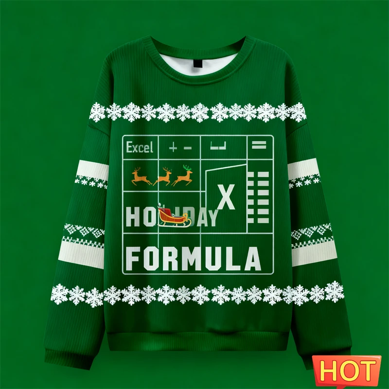 Hässlicher Weihnachtspullover Excel-Muster Lustiges Neues Weihnachtsgeschenk Datenanalyst Weihnachtspullover 2027 Sweatshirts für Männer und Frauen – Detail 6