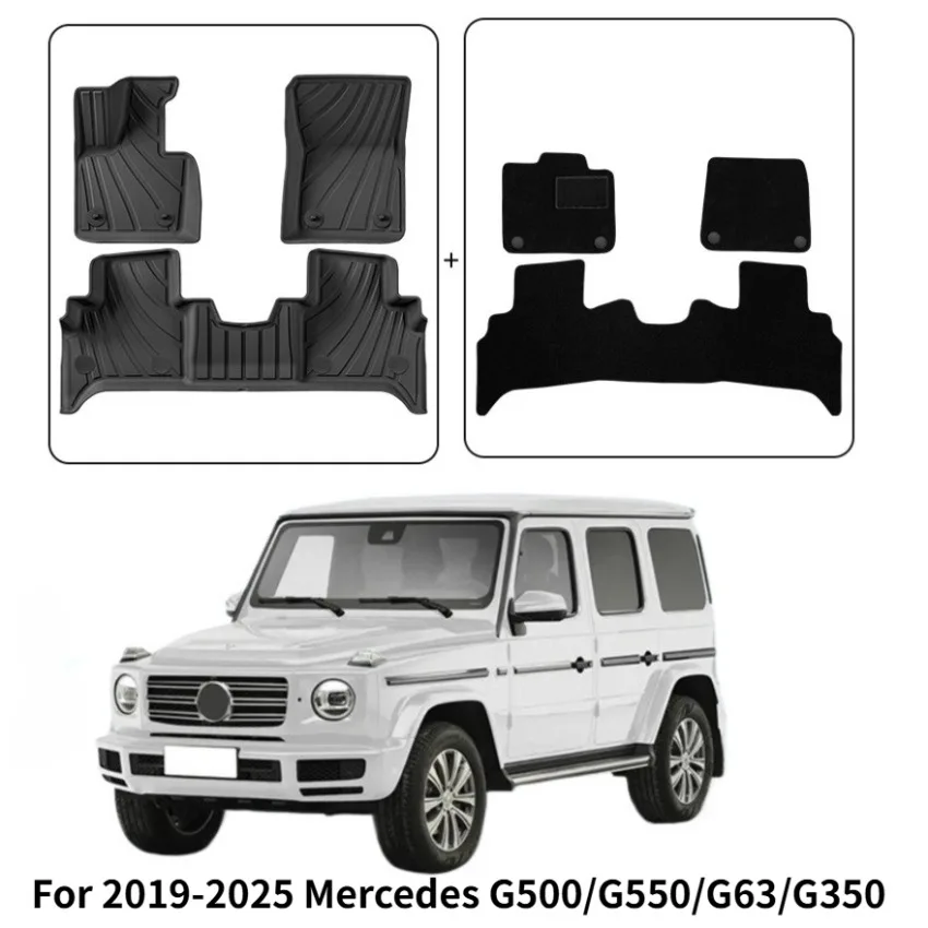 

For 2019-2025 Mercedes G500/G550/G63/G350 Car Floor Mats, TPE Mats, Environmentally Friendly Trunk Mat